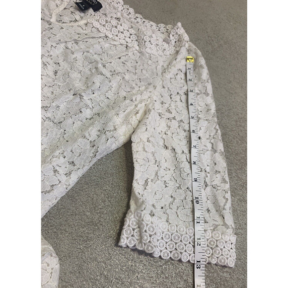 Nicole by Nicole Miller Dress Womens 8 Feminine White Lace Cottage Core Tunic - Picture 13 of 13